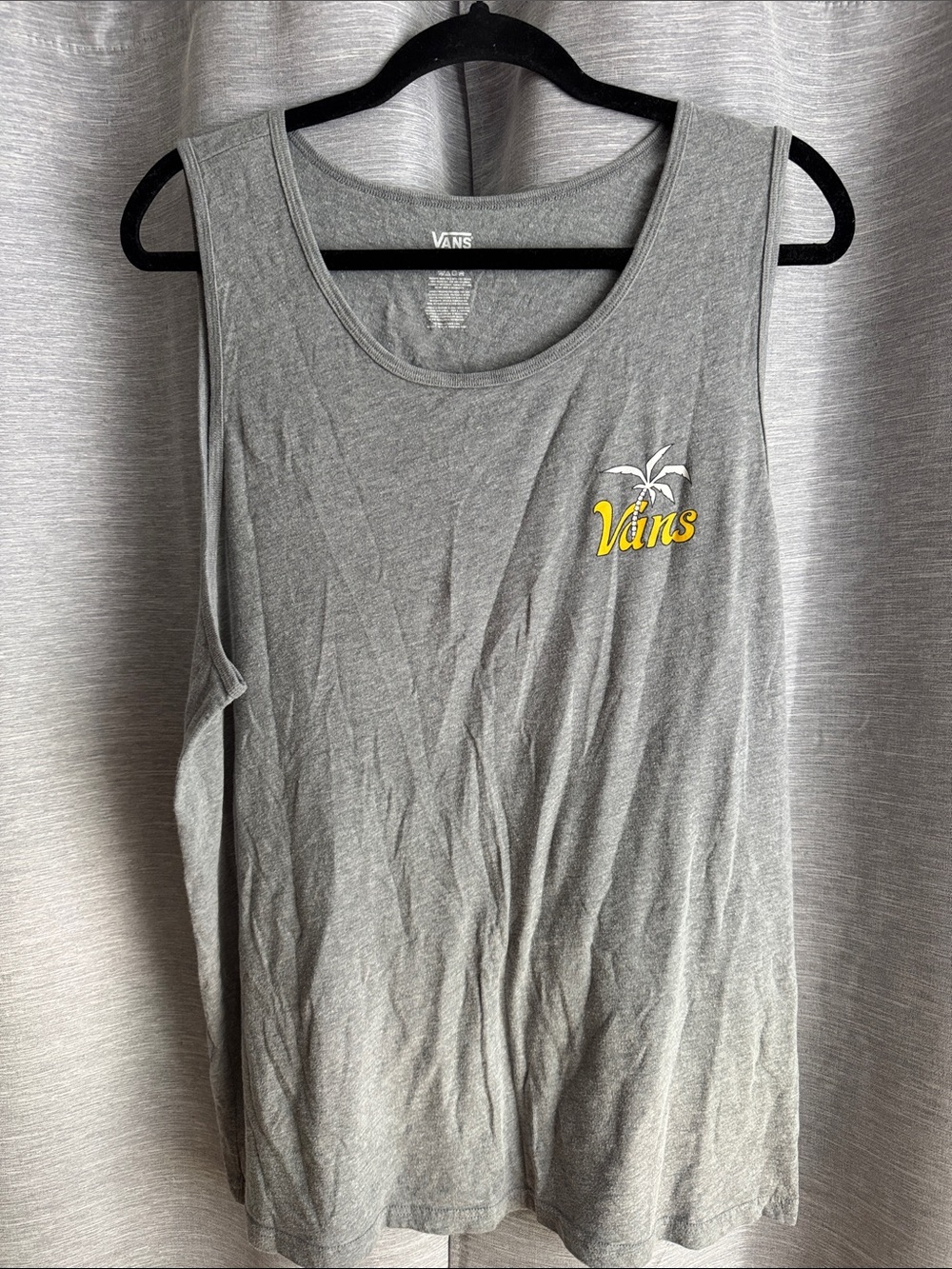 Vans Gray Tank Top with Yellow Logo